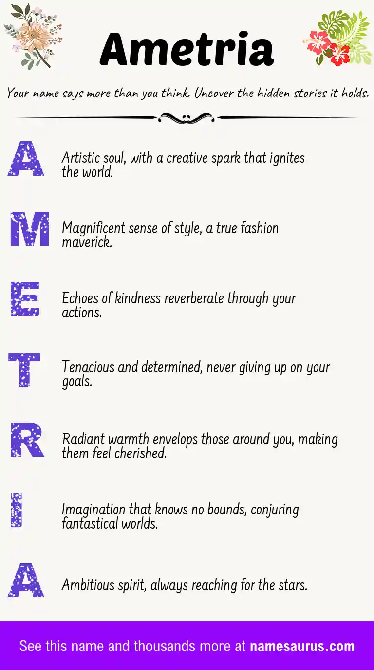 Acrostic poem about Ametria.