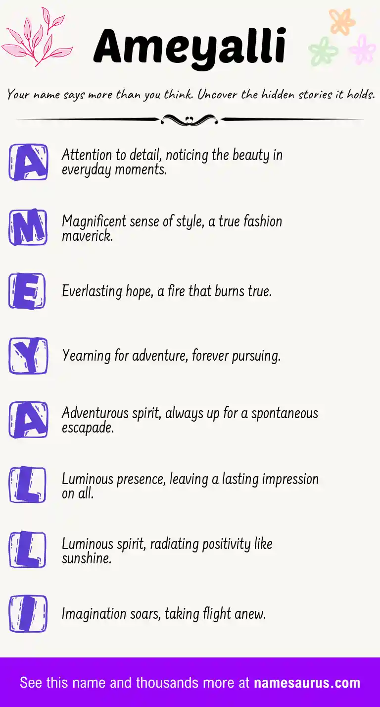 Acrostic poem about Ameyalli.