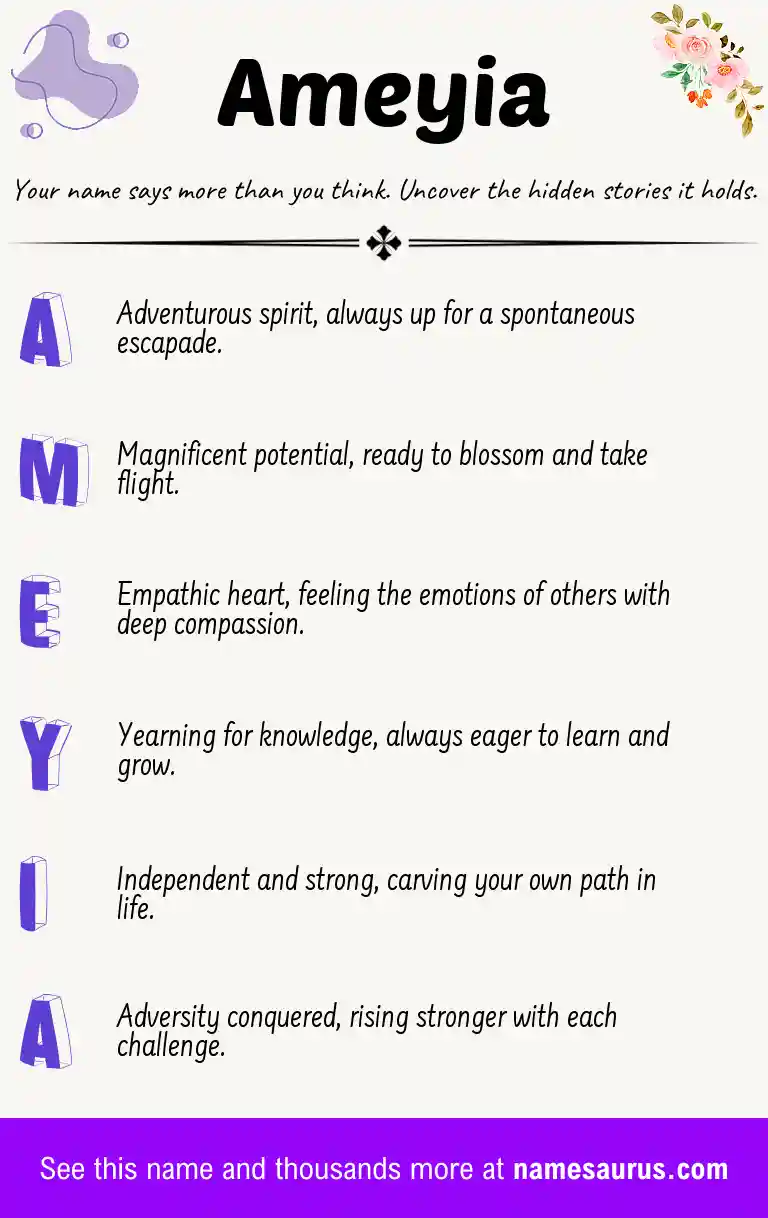 Acrostic poem about Ameyia.