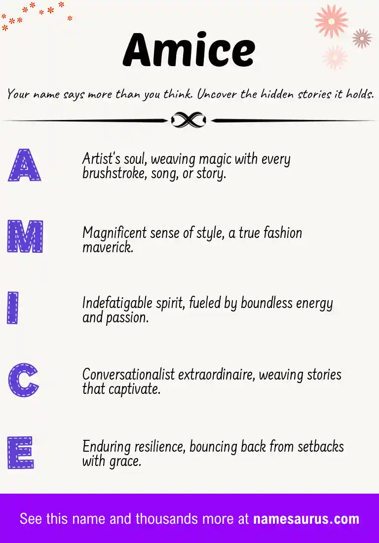 Acrostic poem about Amice.