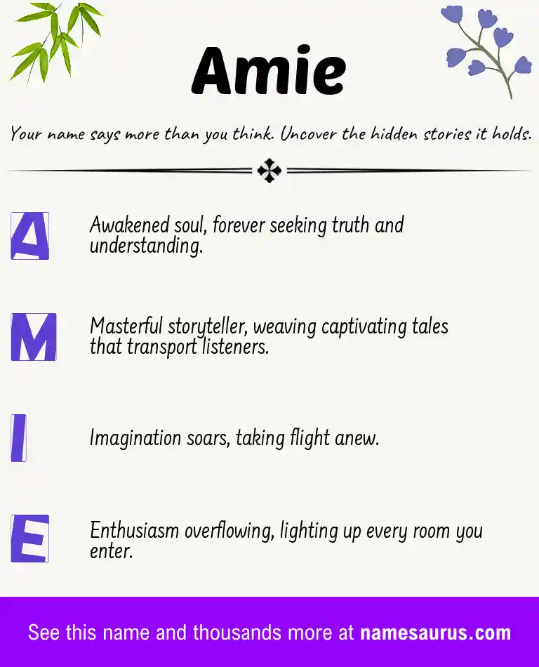 Acrostic poem about Amie.