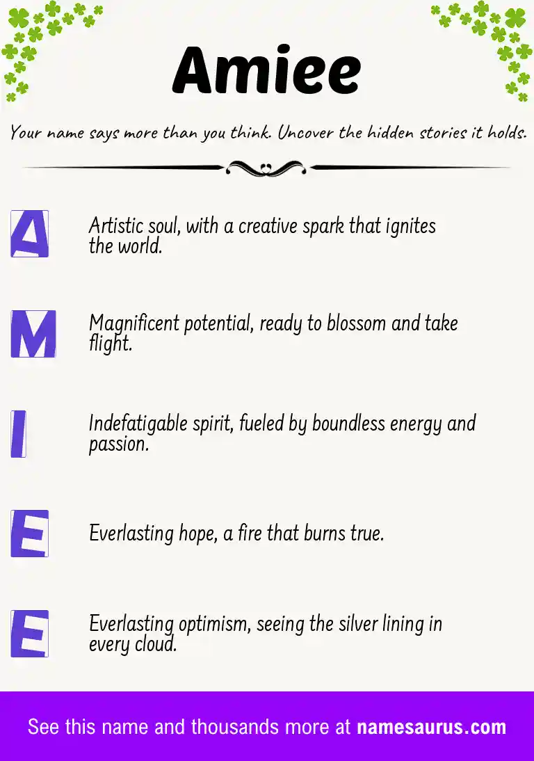 Acrostic poem about Amiee.