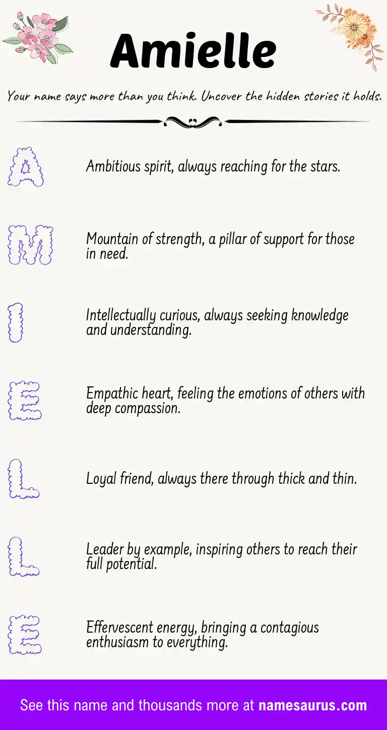 Acrostic poem about Amielle.