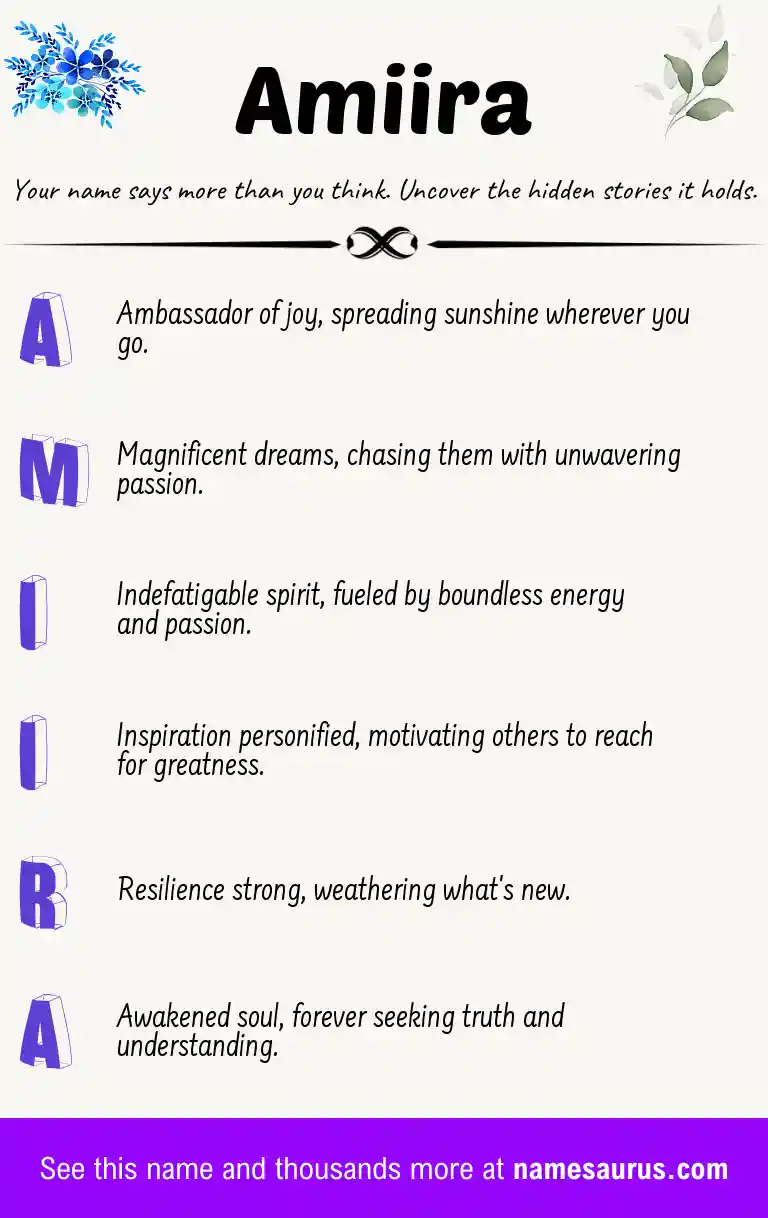 Acrostic poem about Amiira.