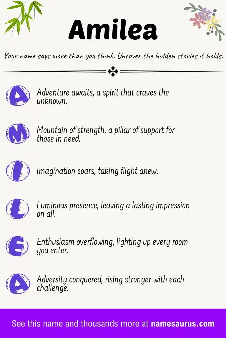 Acrostic poem about Amilea.