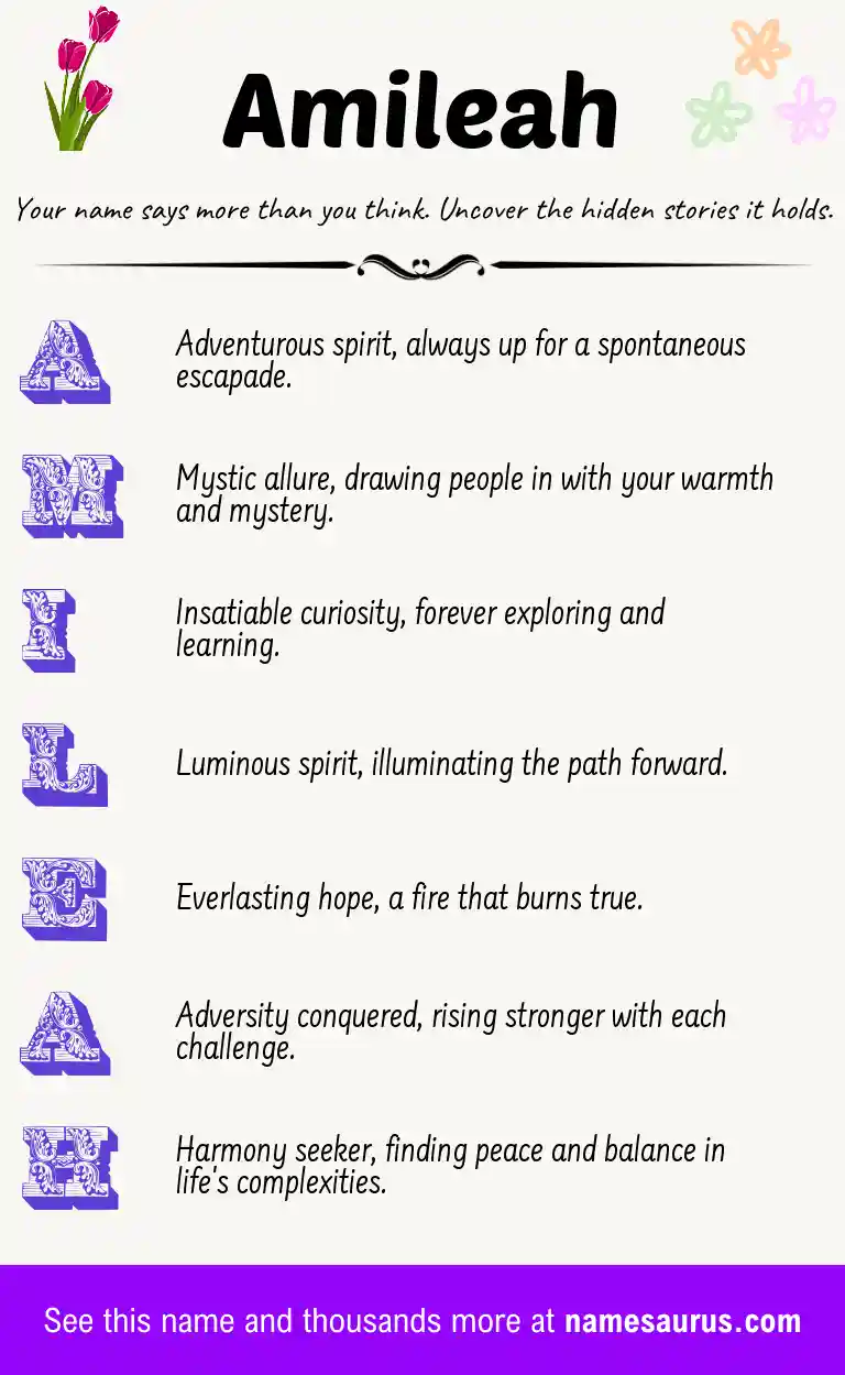 Acrostic poem about Amileah.