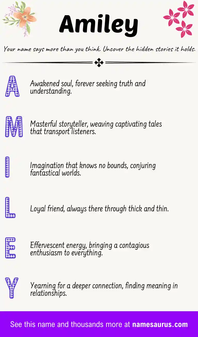 Acrostic poem about Amiley.