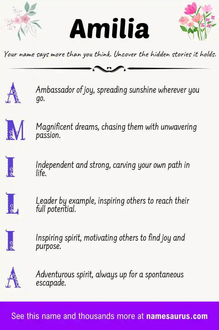 Acrostic poem about Amilia.