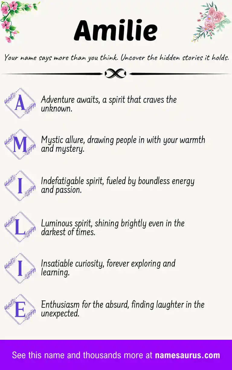 Acrostic poem about Amilie.