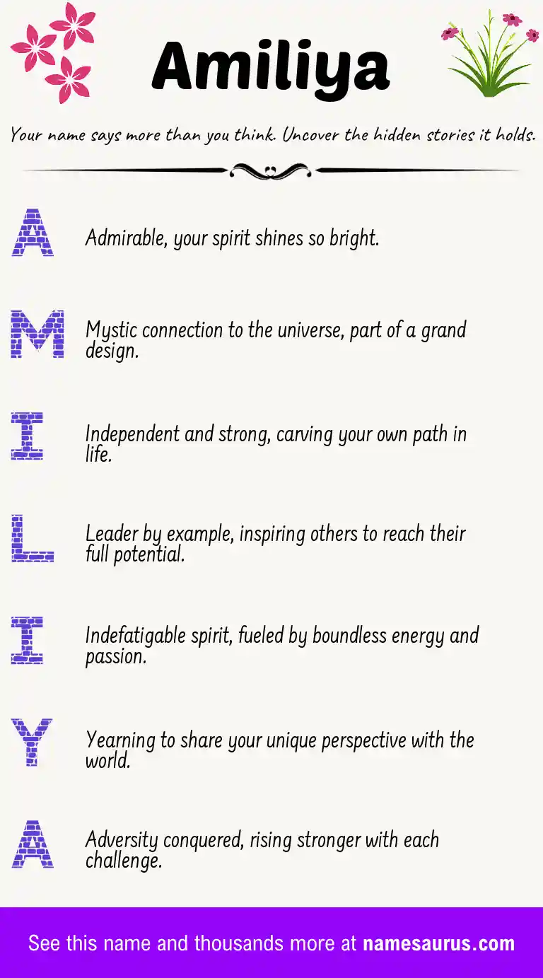 Acrostic poem about Amiliya.