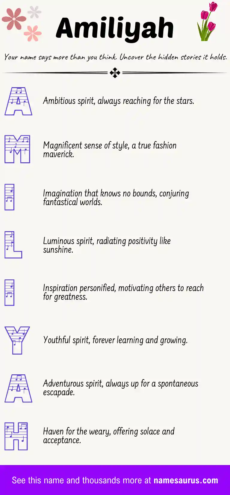Acrostic poem about Amiliyah.