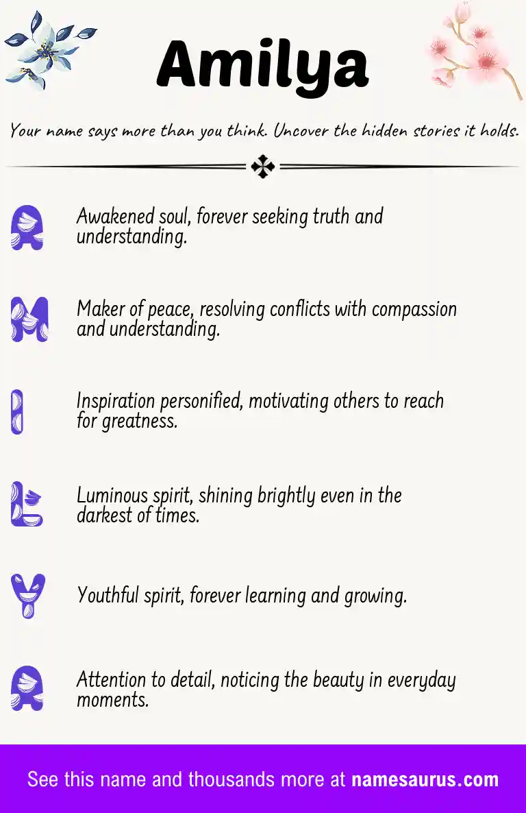 Acrostic poem about Amilya.