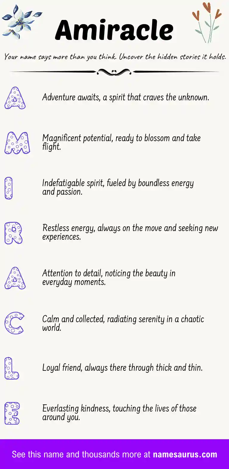 Acrostic poem about Amiracle.