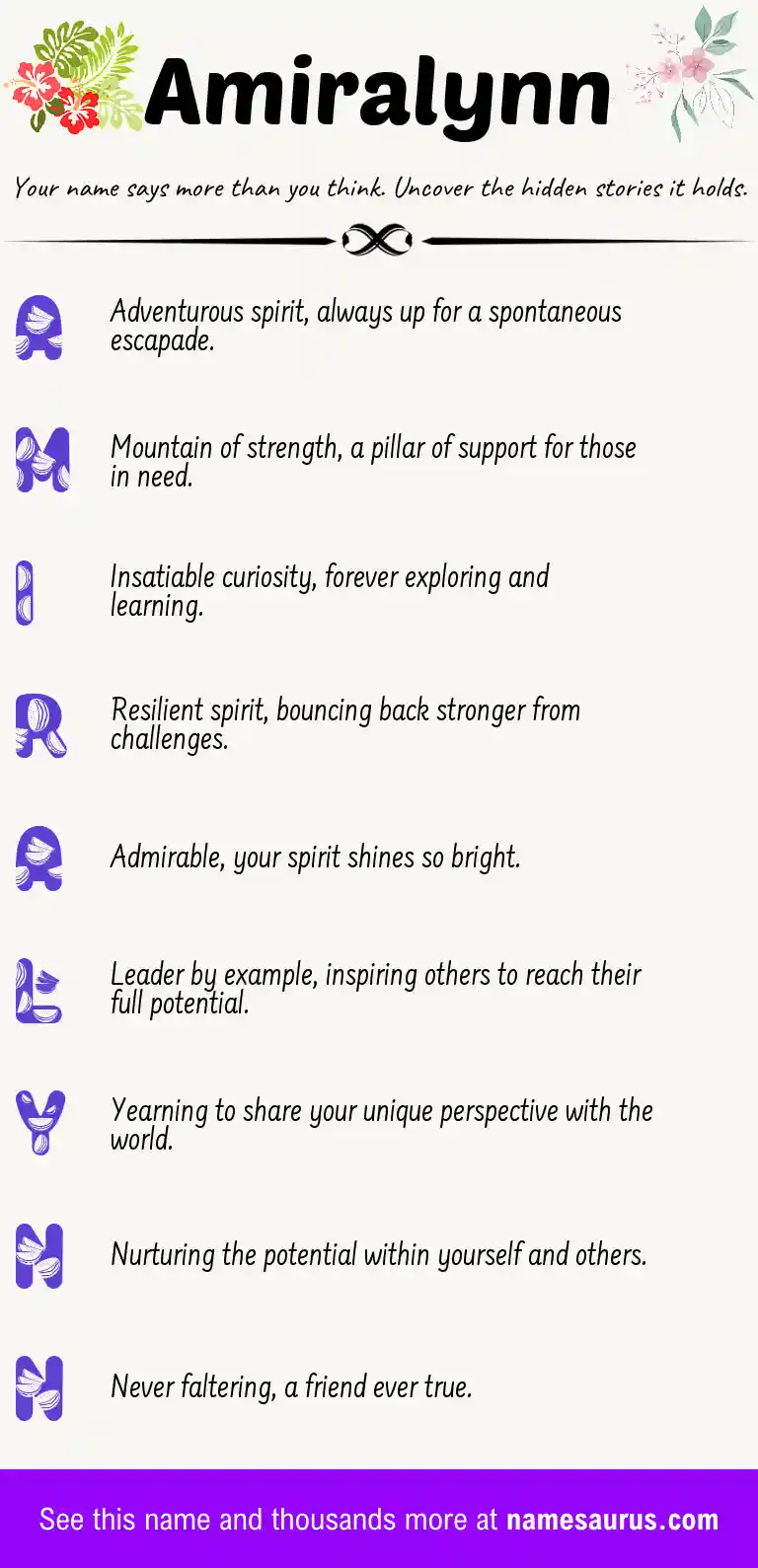 Acrostic poem about Amiralynn.