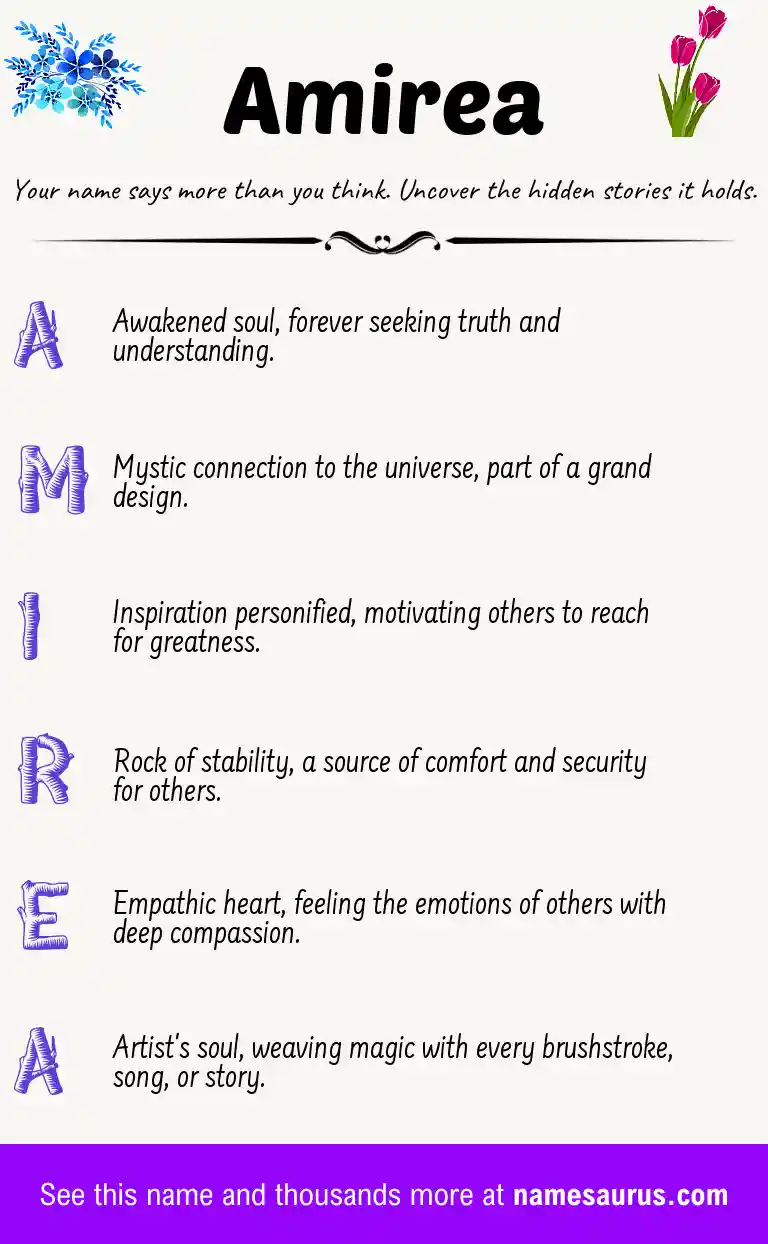 Acrostic poem about Amirea.