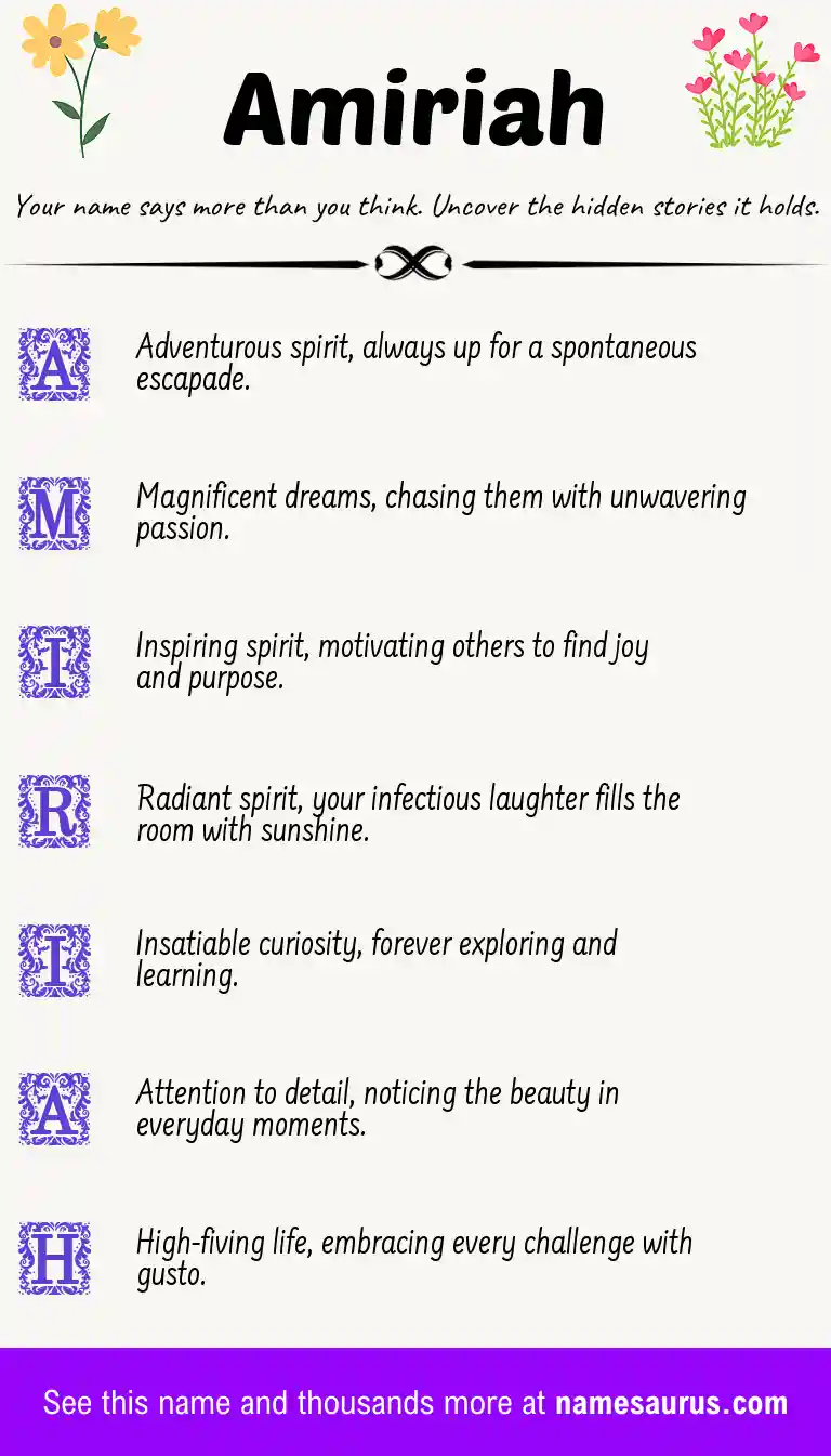 Acrostic poem about Amiriah.
