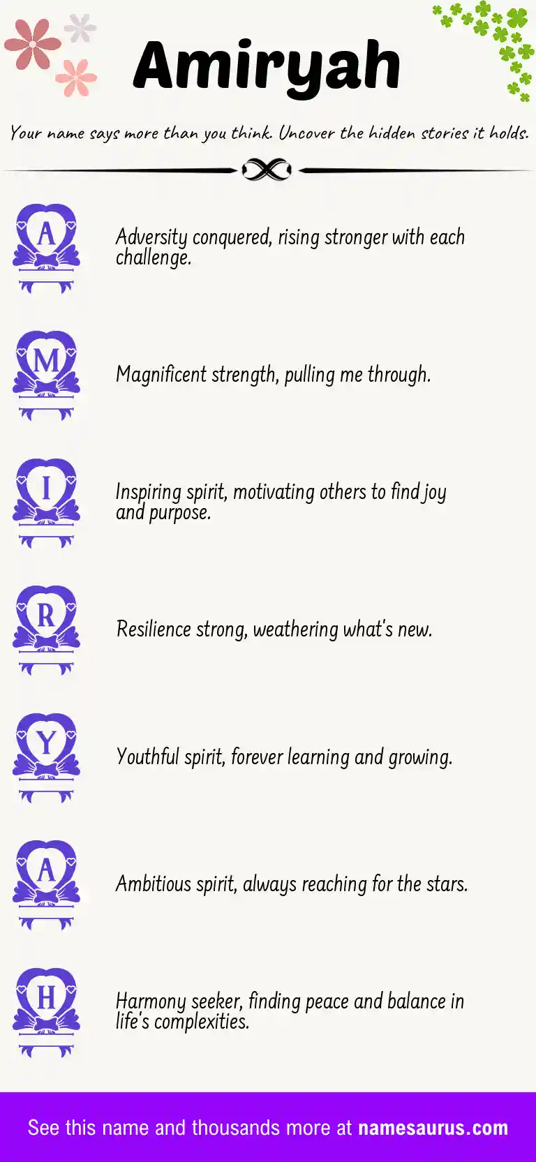 Acrostic poem about Amiryah.