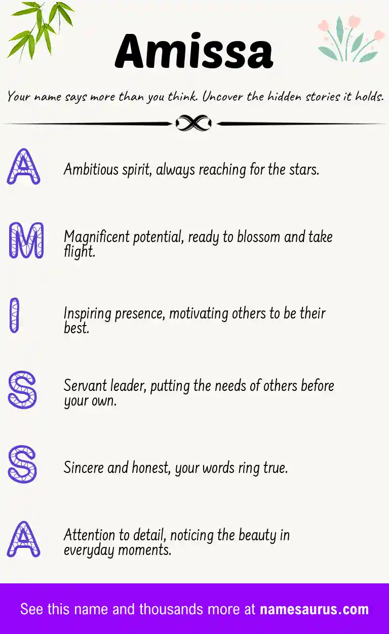 Acrostic poem about Amissa.