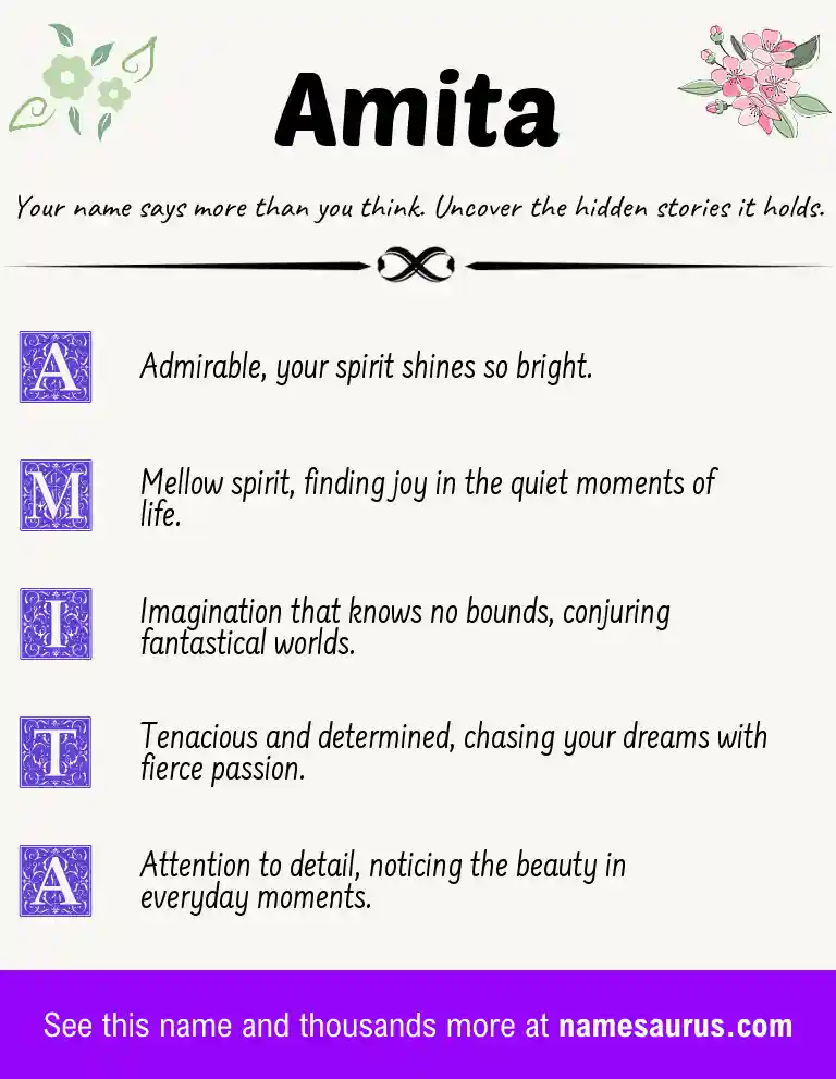 Acrostic poem about Amita.