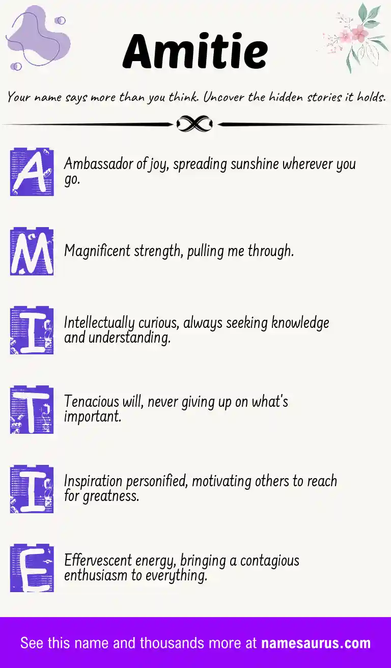 Acrostic poem about Amitie.