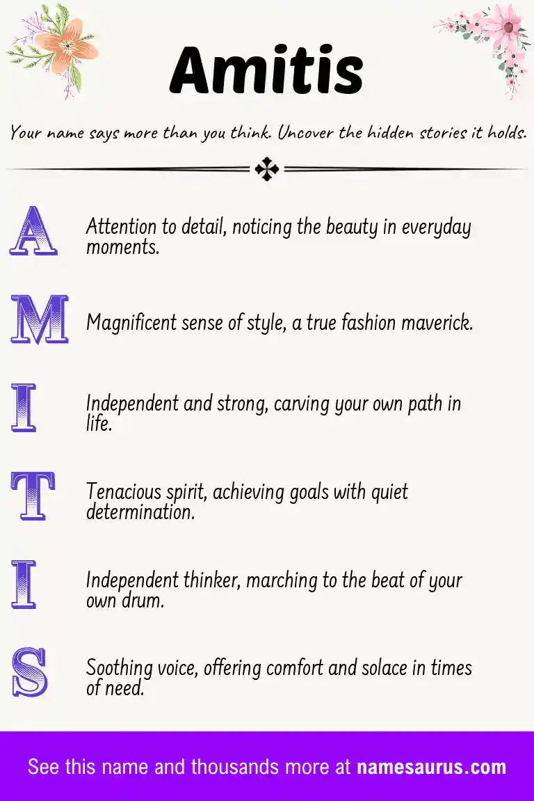 Acrostic poem about Amitis.
