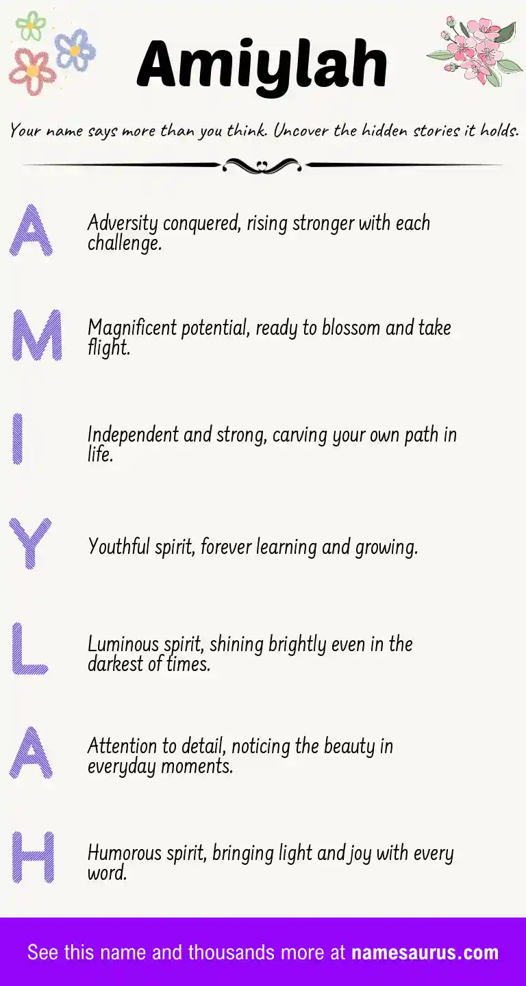 Acrostic poem about Amiylah.