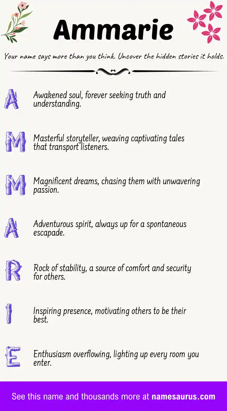 Acrostic poem about Ammarie.