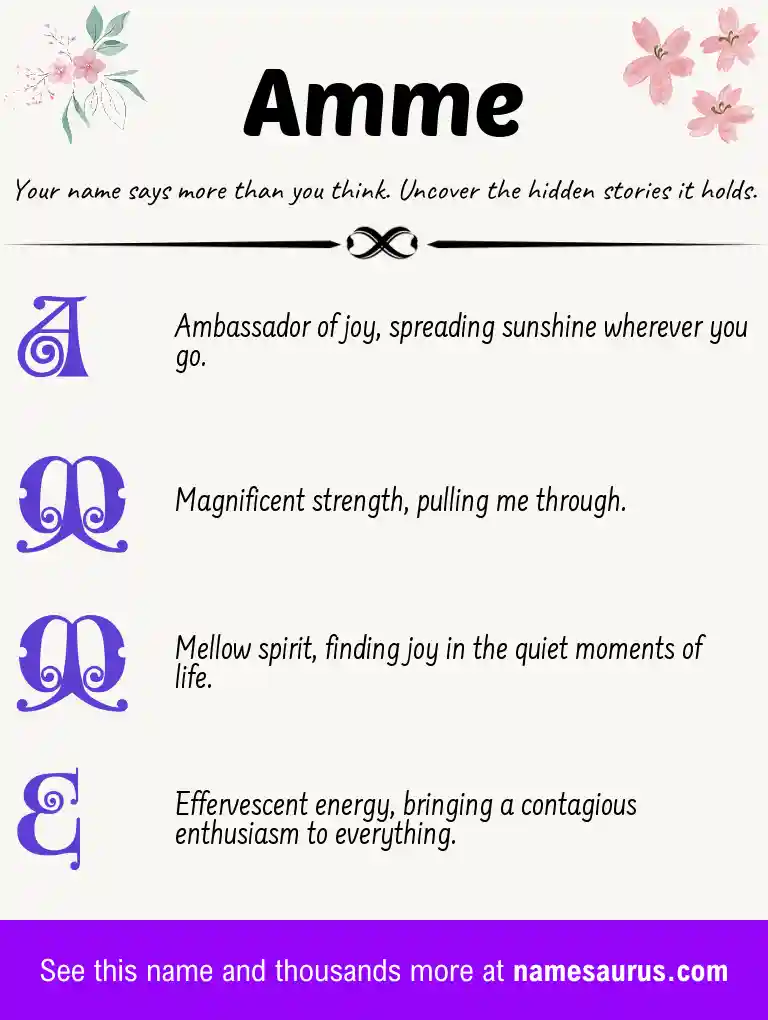Acrostic poem about Amme.