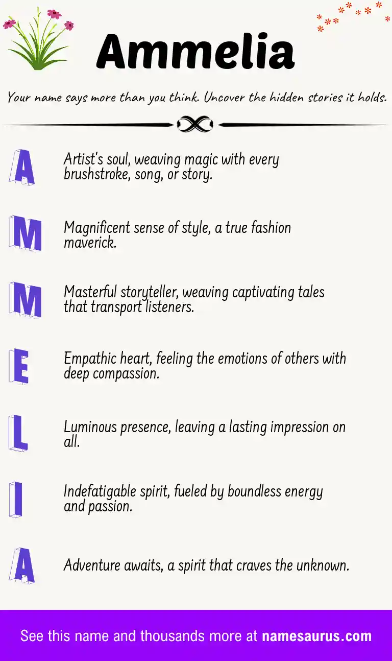 Acrostic poem about Ammelia.
