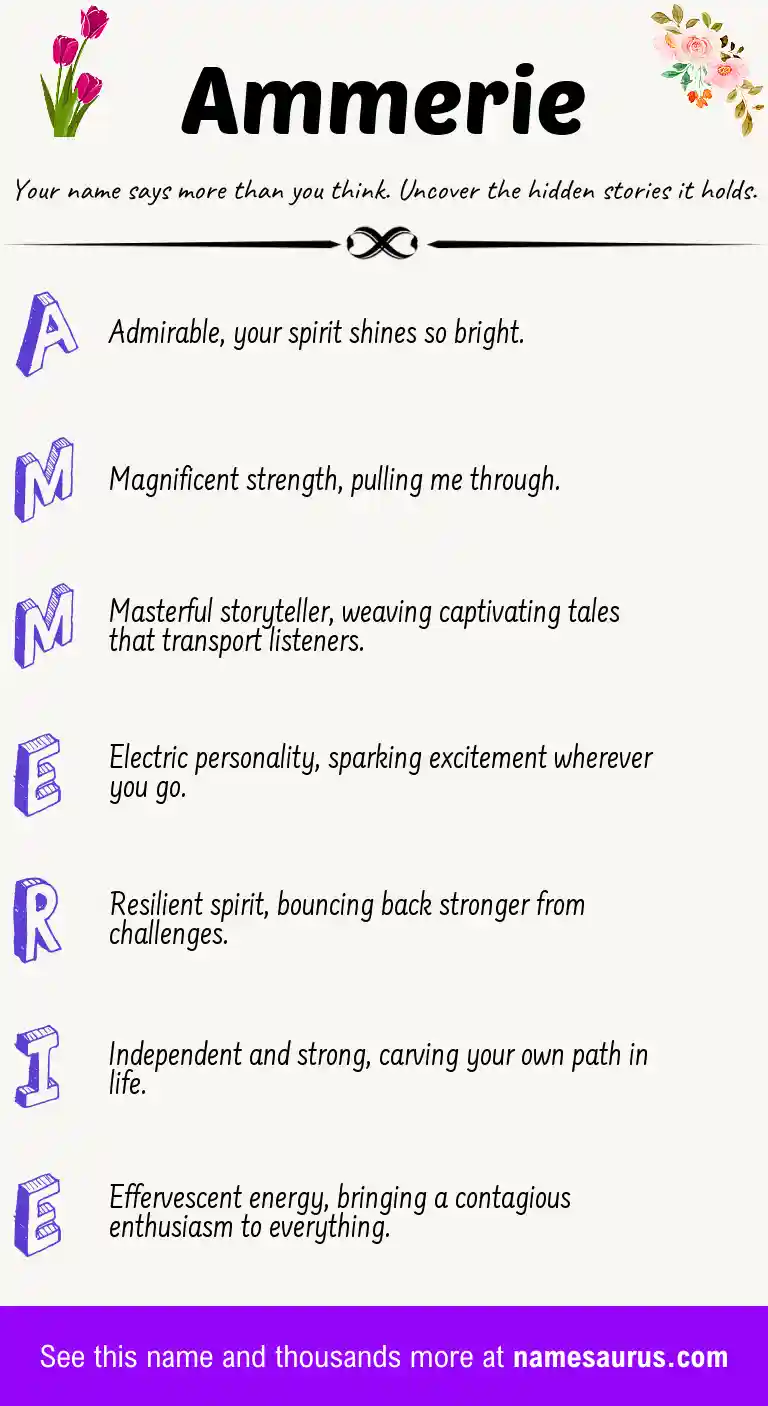 Acrostic poem about Ammerie.