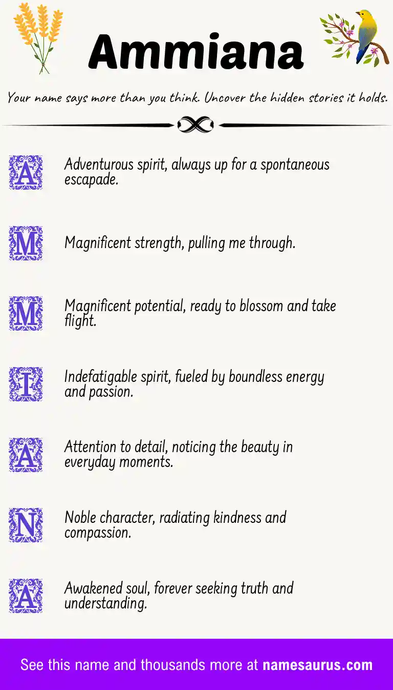 Acrostic poem about Ammiana.