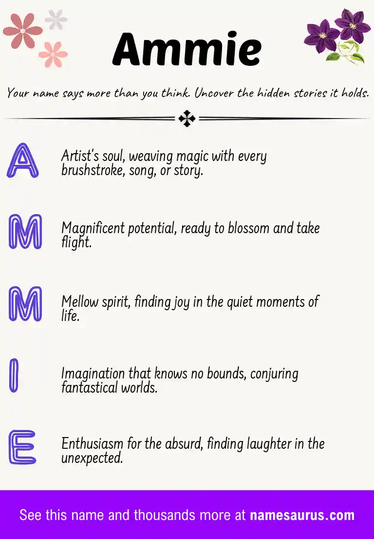 Acrostic poem about Ammie.
