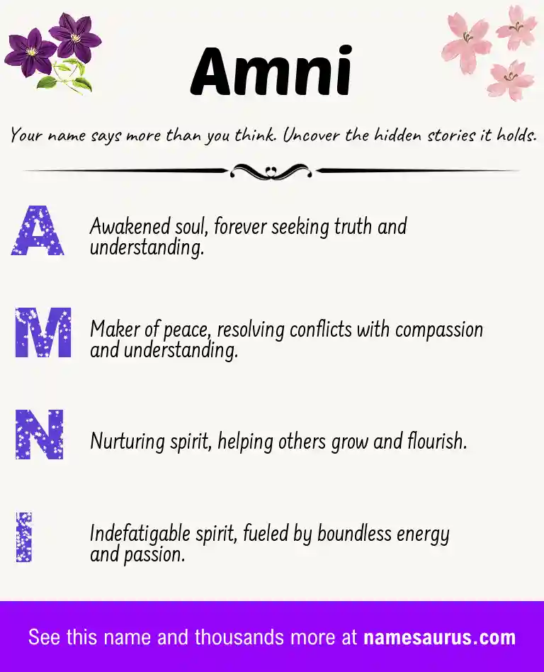 Acrostic poem about Amni.