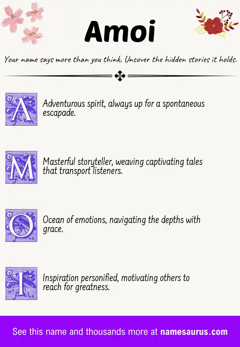 Acrostic poem about Amoi.