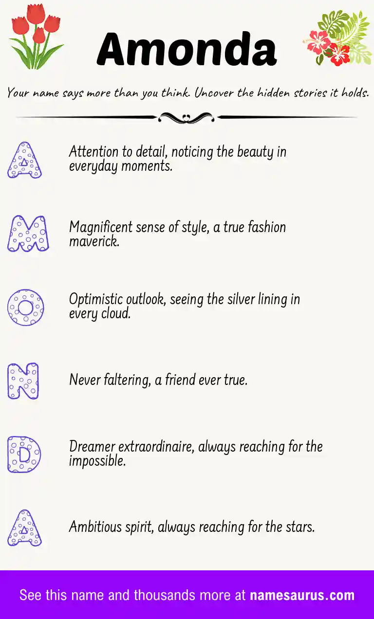 Acrostic poem about Amonda.