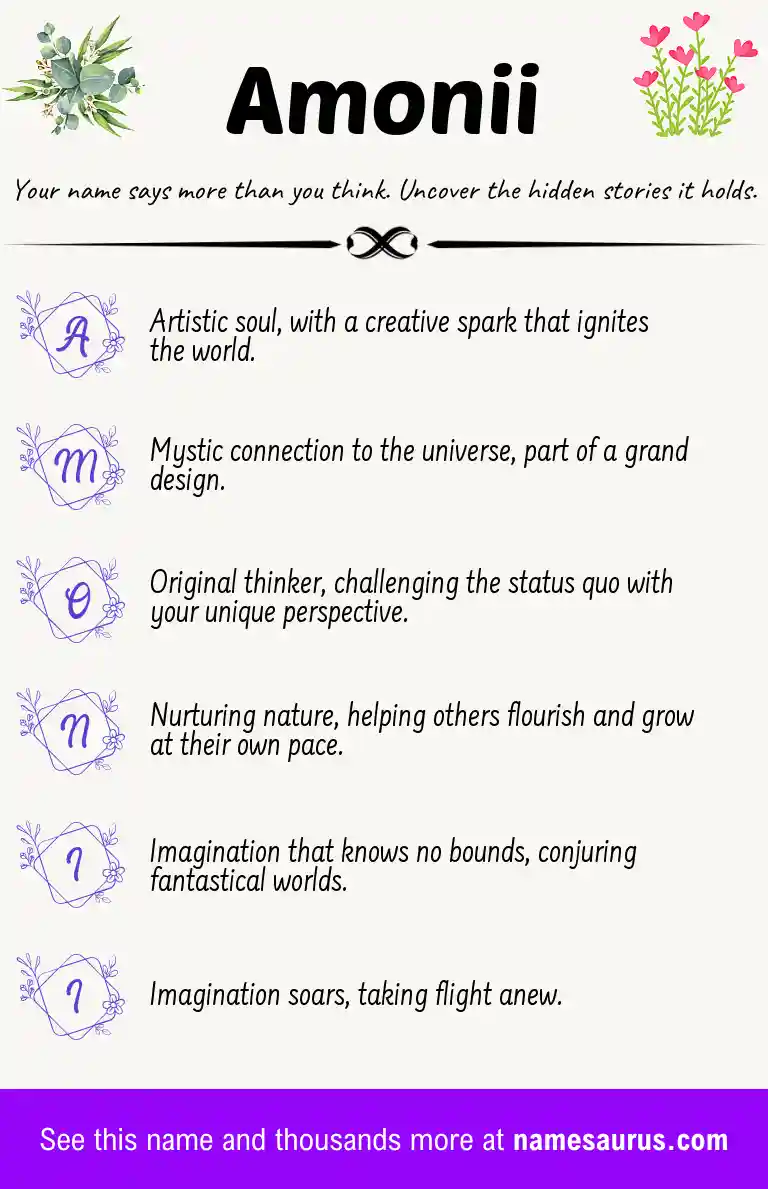 Acrostic poem about Amonii.