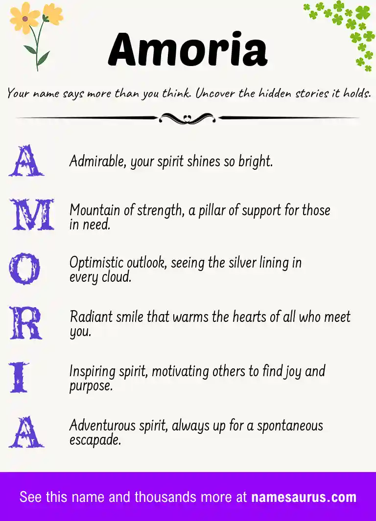 Acrostic poem about Amoria.