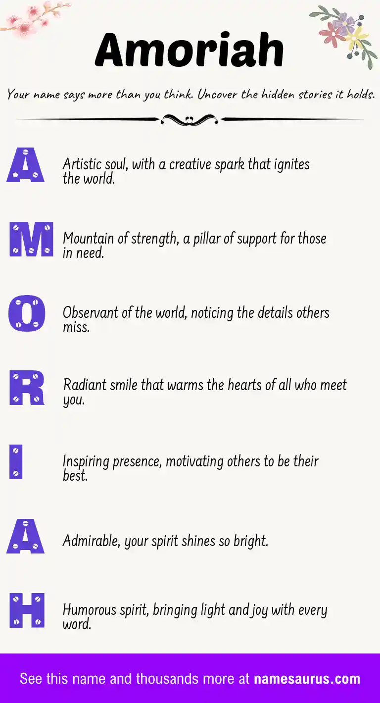 Acrostic poem about Amoriah.