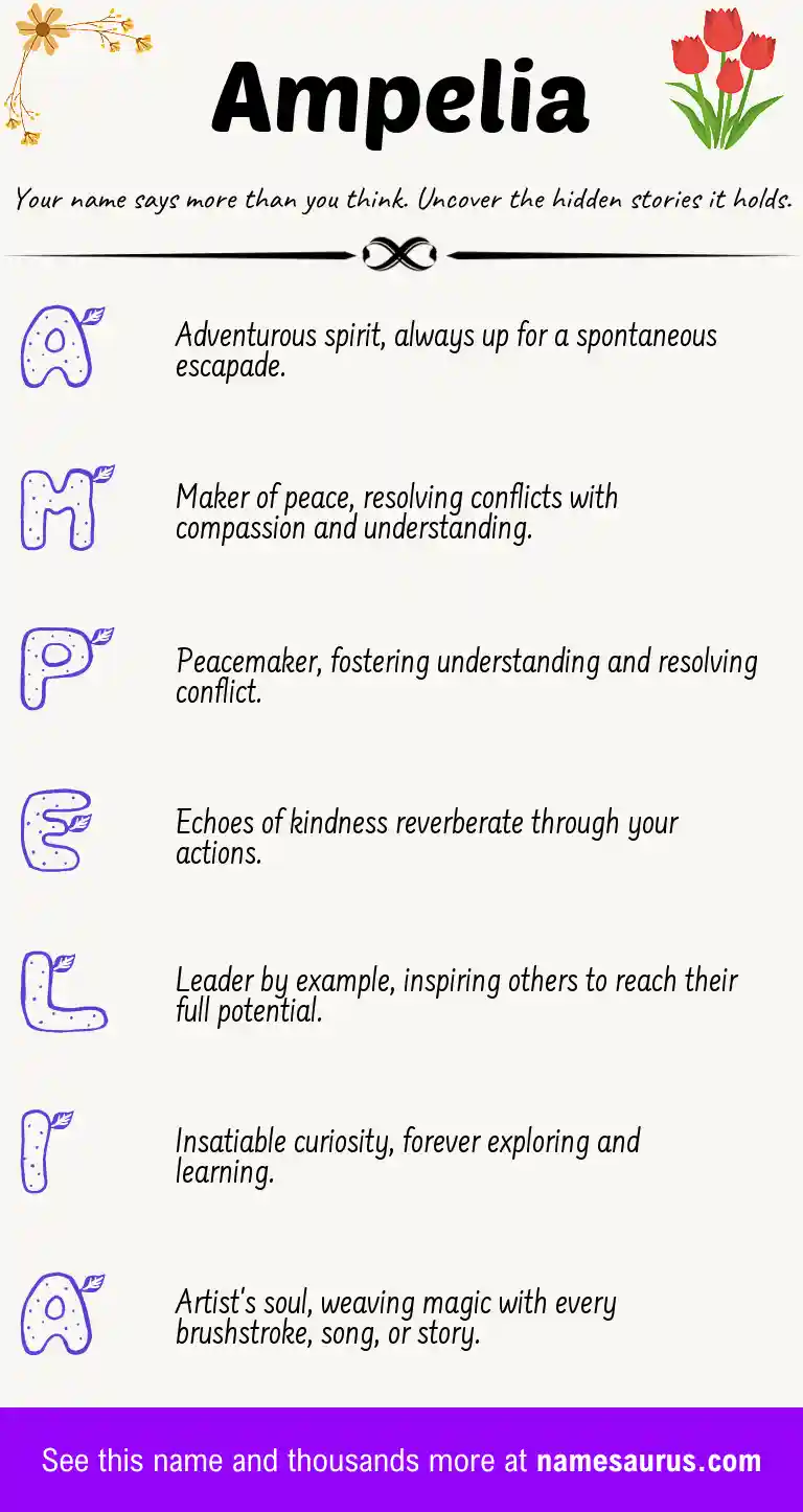 Acrostic poem about Ampelia.