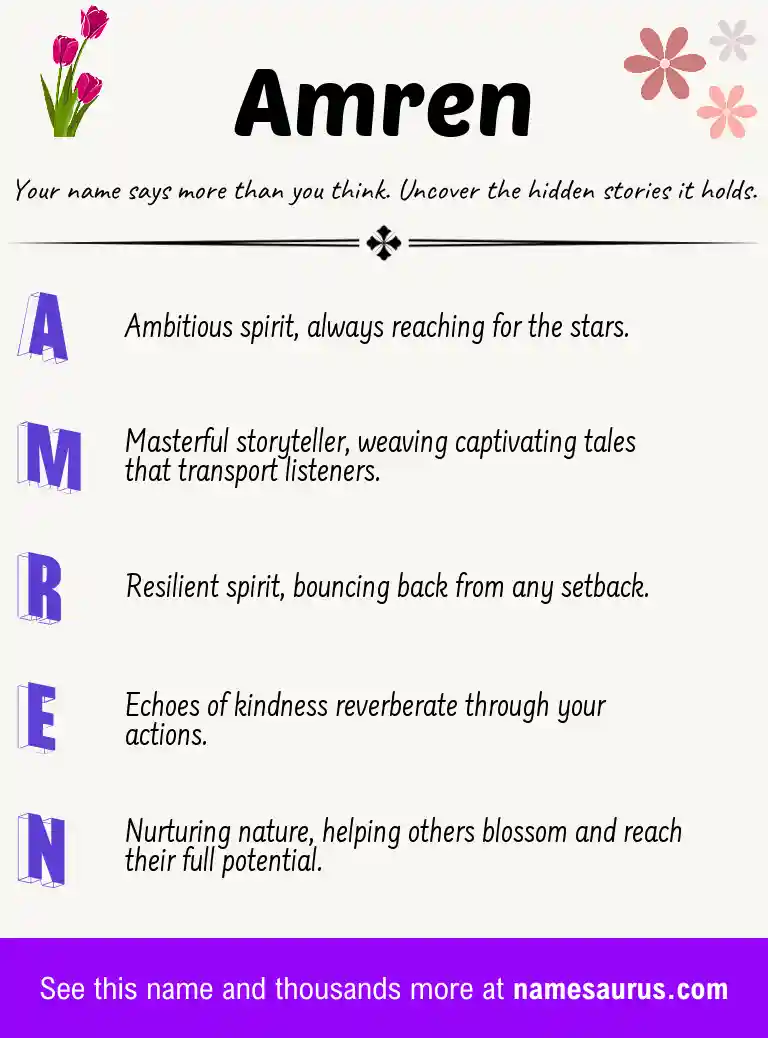 Acrostic poem about Amren.