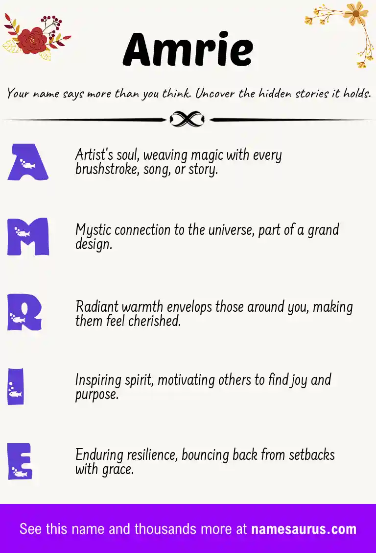 Acrostic poem about Amrie.