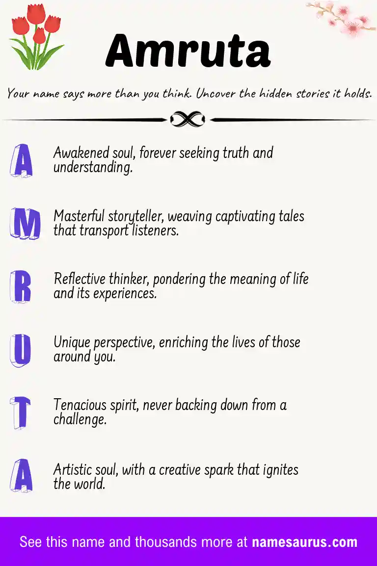 Acrostic poem about Amruta.