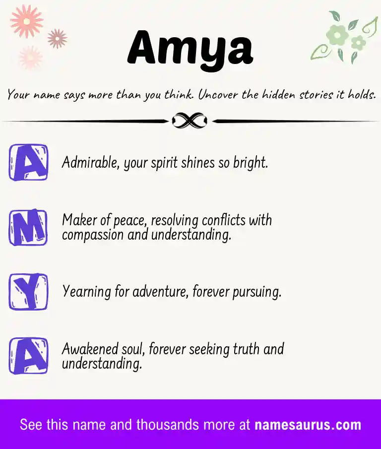 Acrostic poem about Amya.