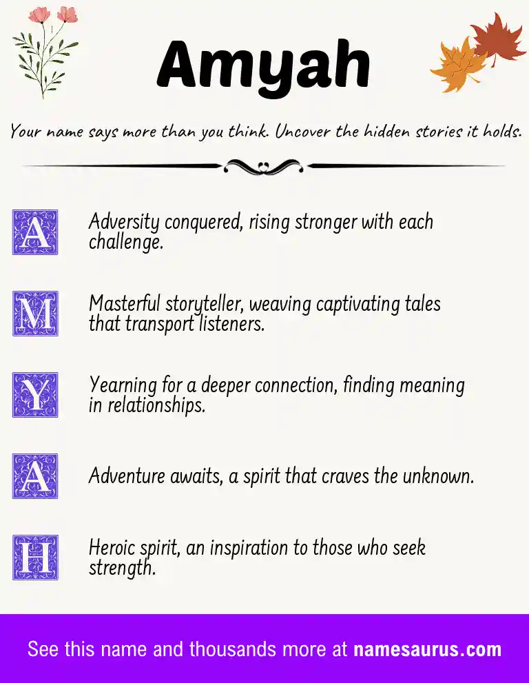 Acrostic poem about Amyah.