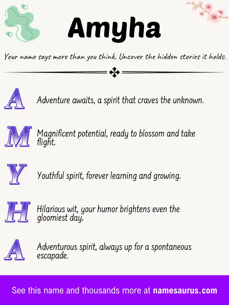 Acrostic poem about Amyha.