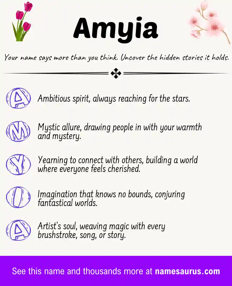 Acrostic poem about Amyia.