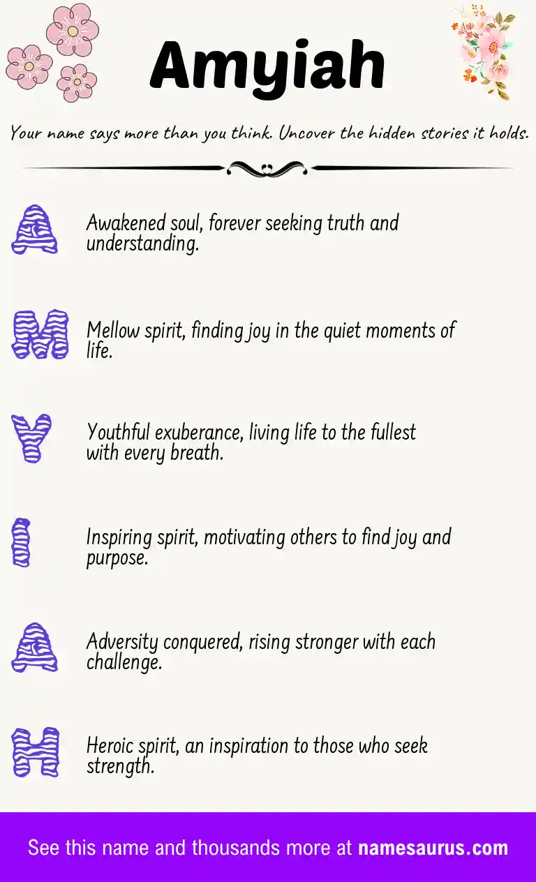 Acrostic poem about Amyiah.