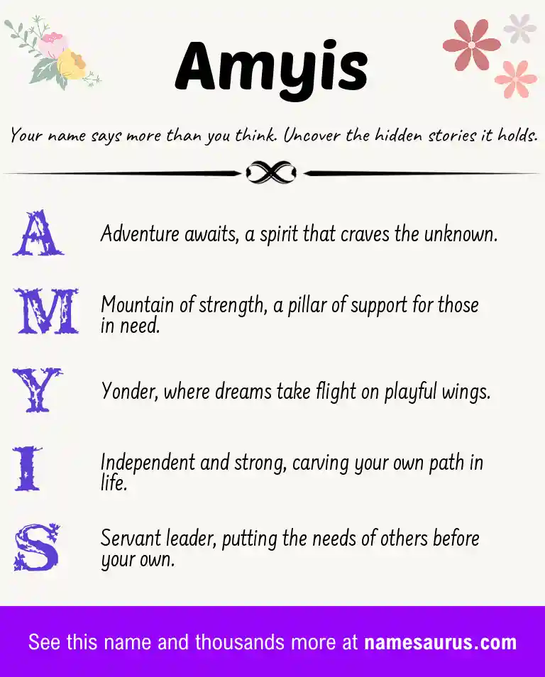 Acrostic poem about Amyis.