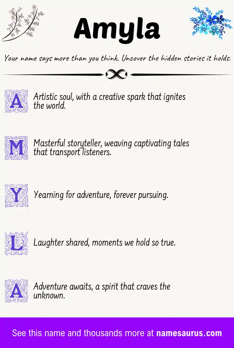Acrostic poem about Amyla.