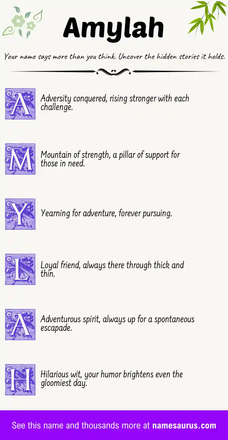 Acrostic poem about Amylah.
